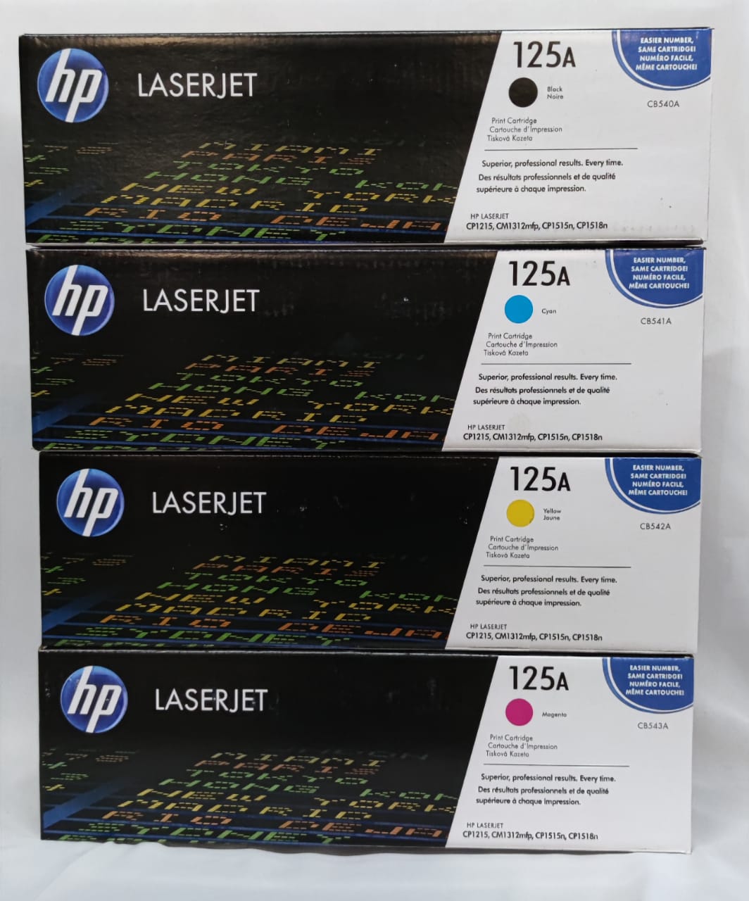 Color Refillable Laserjet Mfp HP Toner Cartridges CB540A CB541A CB542A CB543A