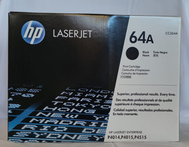 HP 64A (CF364A) BLACK ORIGINAL LASERJET TONER CARTRIDGE for HP LaserJet P4014 P4015n P4515n