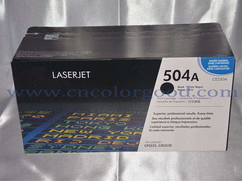High Quality Color Toners 504A/CE250A series for HP Original Toner Cartridge for Hp laserjet printer CP3525/CP3525N/CP3525DN/CP3525X/CM3530